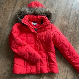 Neon Coral Columbia Winter Coat